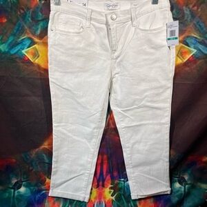 Jessica Simpson Rolled Crop Skinny Girl Capri/Jeans Juniors size 14 (white)
